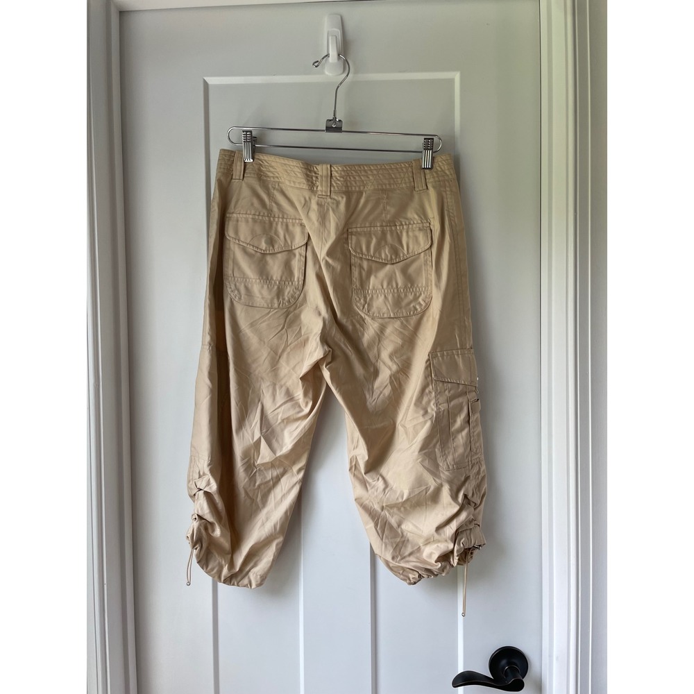 Y2K Ralph Lauren Golf Tan Khaki Cargo Capri Pants Adjustable Drawstring Cuffs - Picture 6 of 10